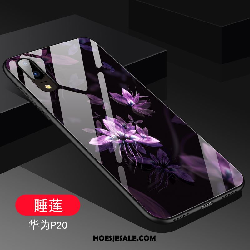 Huawei P20 Hoesje Purper Persoonlijk Glas Hard Hoes Goedkoop