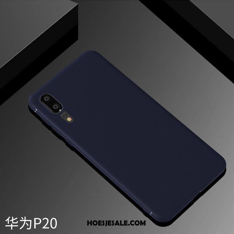 Huawei P20 Hoesje Siliconen Accessoires Mode Zacht Zwart Korting