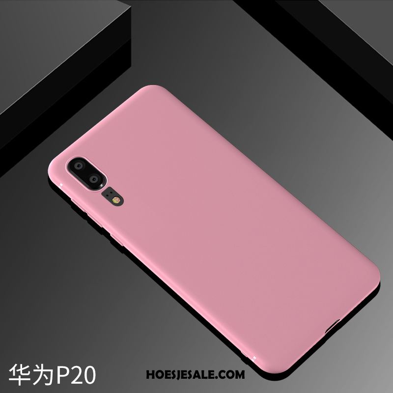 Huawei P20 Hoesje Siliconen Accessoires Mode Zacht Zwart Korting