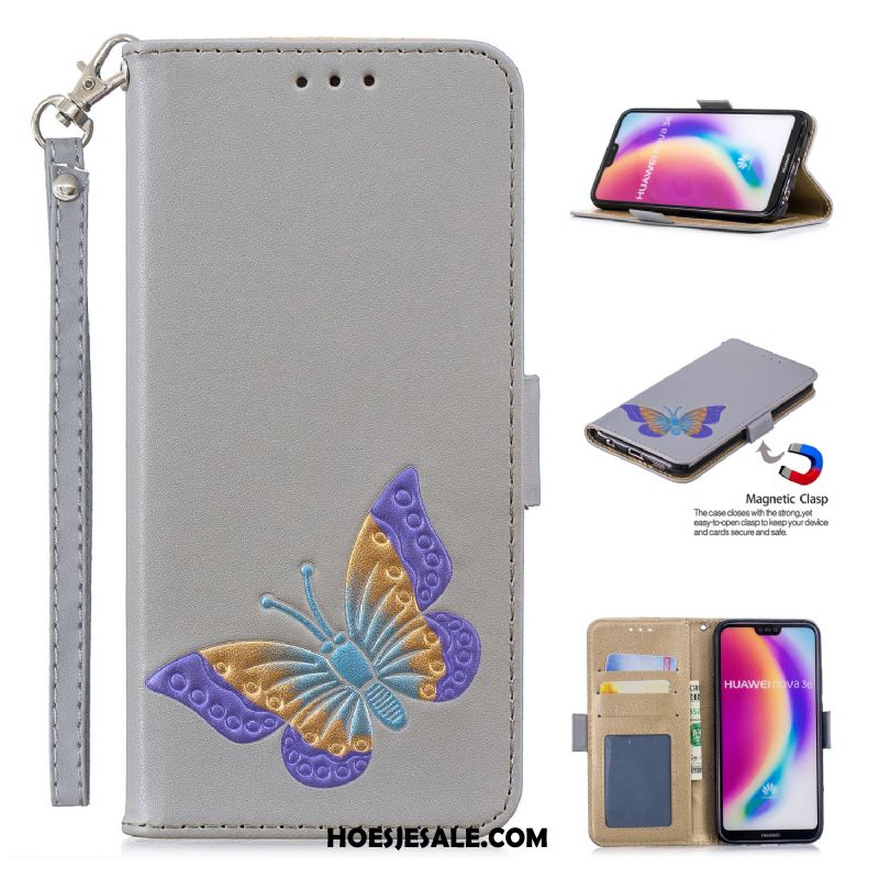 Huawei P20 Lite Hoesje All Inclusive Hoes Leren Etui Wit Driedimensionaal Kopen