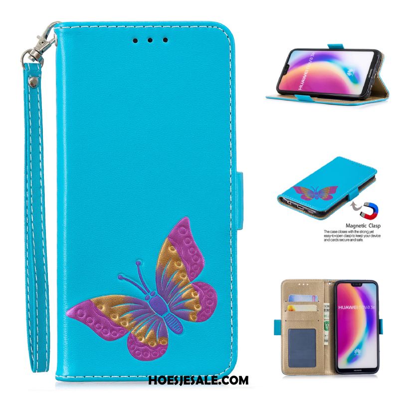 Huawei P20 Lite Hoesje All Inclusive Hoes Leren Etui Wit Driedimensionaal Kopen