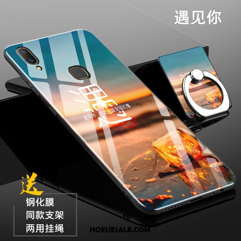 Huawei P20 Lite Hoesje Bescherming Scheppend Gehard Glas Blauw Hoes Online