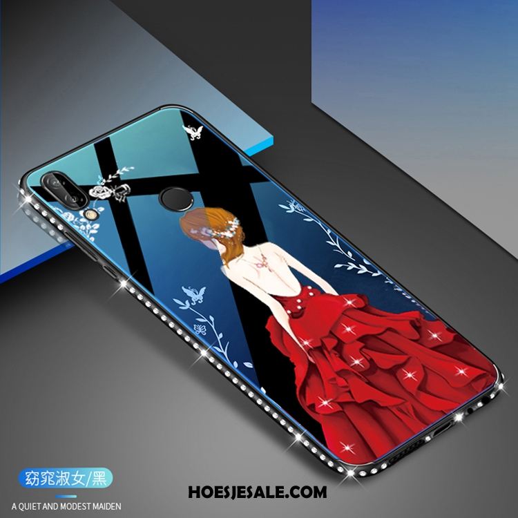 Huawei P20 Lite Hoesje Hemming Bescherming Anti-fall Rood Achterklep Korting