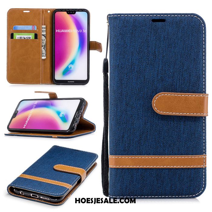 Huawei P20 Lite Hoesje Leren Etui Bescherming Hoes Clamshell Roze Aanbiedingen