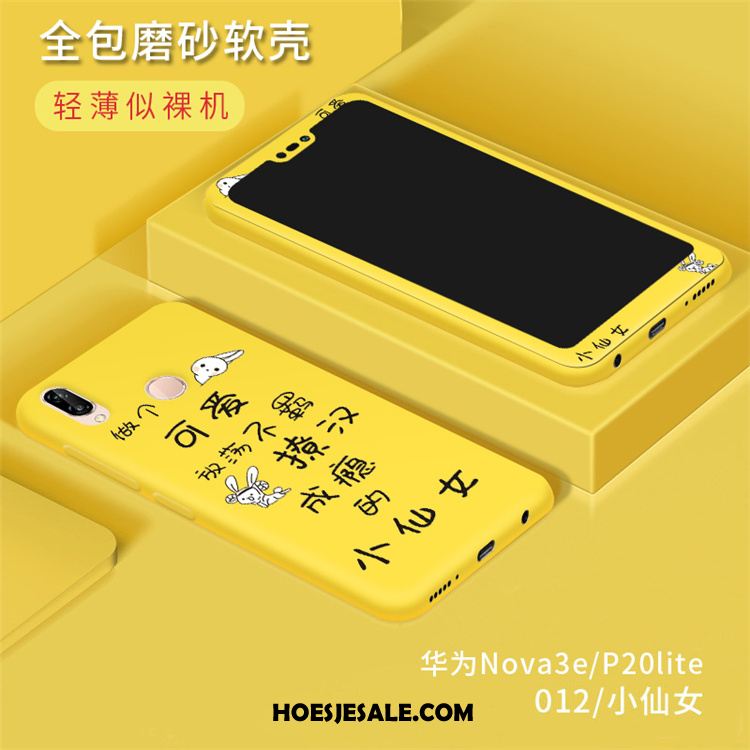 Huawei P20 Lite Hoesje Mobiele Telefoon Geel Zacht Tempereren Schrobben Goedkoop