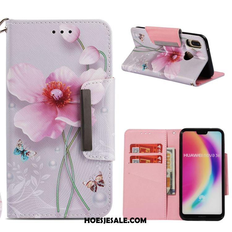 Huawei P20 Lite Hoesje Mobiele Telefoon Leren Etui Siliconen All Inclusive Purper Winkel