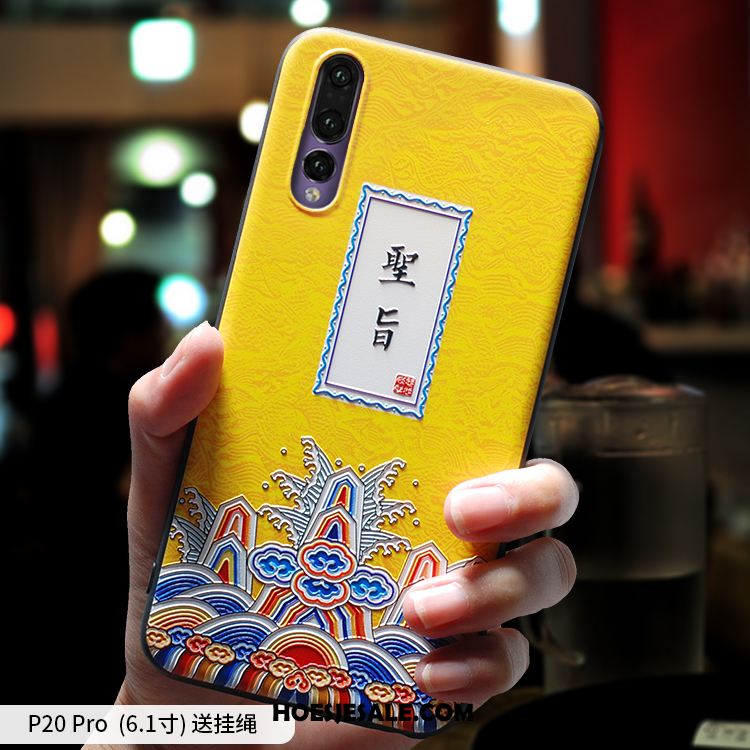 Huawei P20 Pro Hoesje Anti-fall Geel All Inclusive Trendy Merk Lovers Online