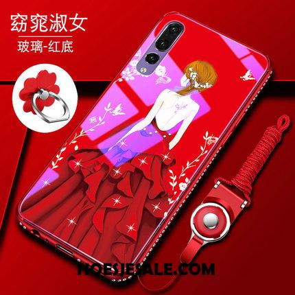 Huawei P20 Pro Hoesje Siliconen Rood All Inclusive Met Strass Hoes Korting