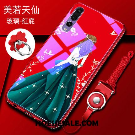 Huawei P20 Pro Hoesje Siliconen Rood All Inclusive Met Strass Hoes Korting