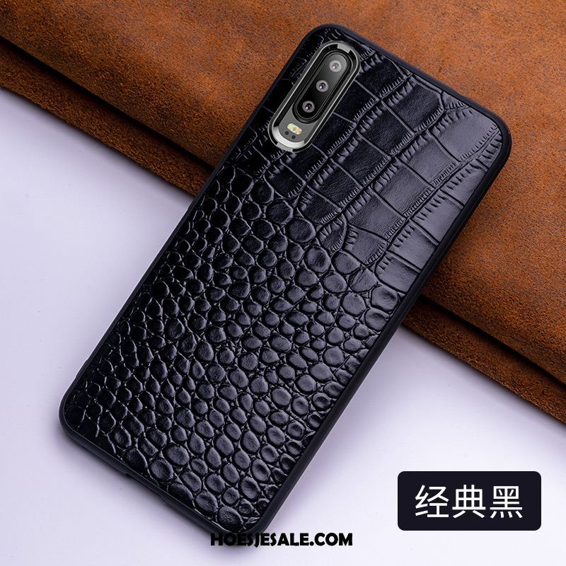 Huawei P30 Hoesje Bescherming All Inclusive Leer Leren Etui Krokodillenleer Kopen