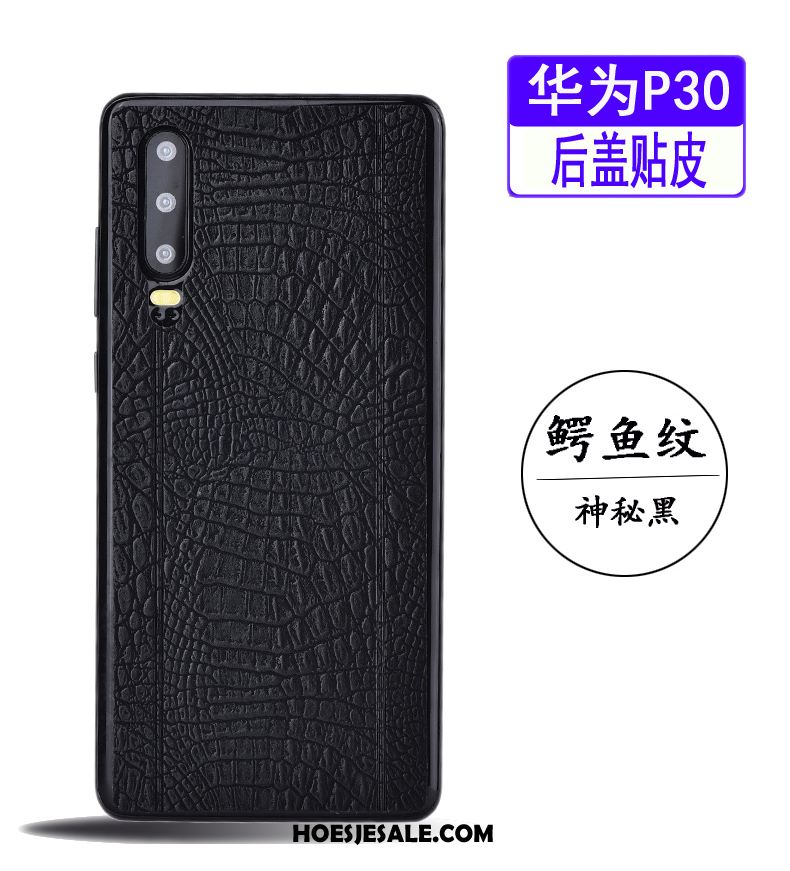 Huawei P30 Hoesje Echt Leer Krokodillenleer Eenvoudige Bedrijf Mobiele Telefoon Sale