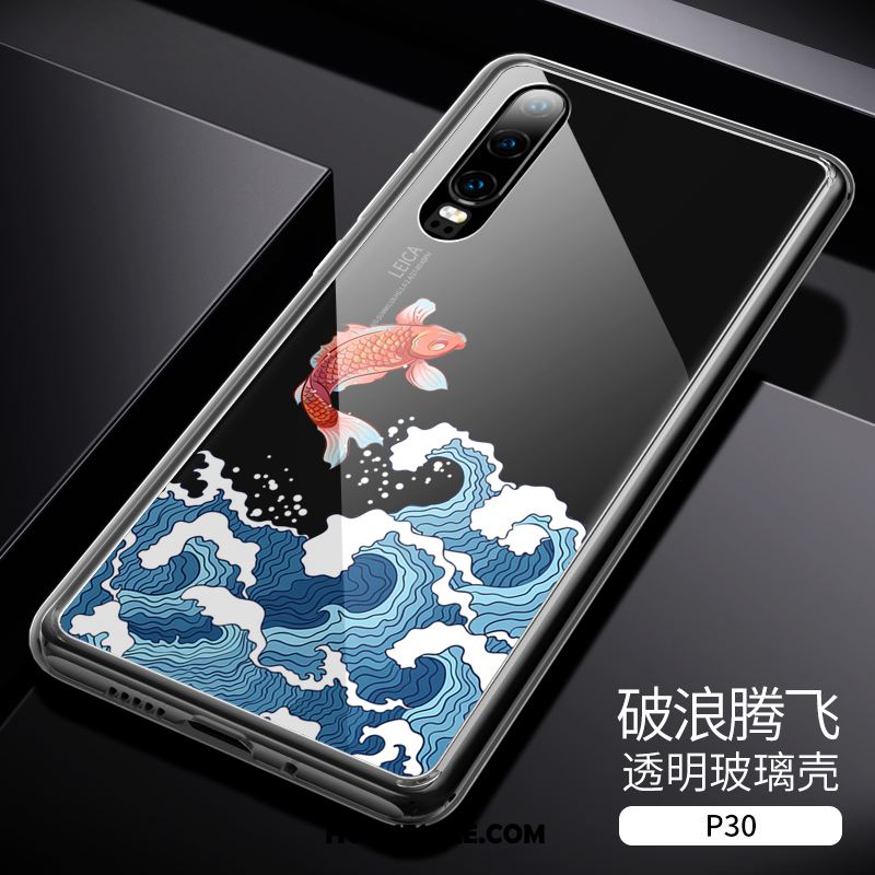 Huawei P30 Hoesje Mobiele Telefoon Doorzichtig Anti-fall Glas All Inclusive Kopen