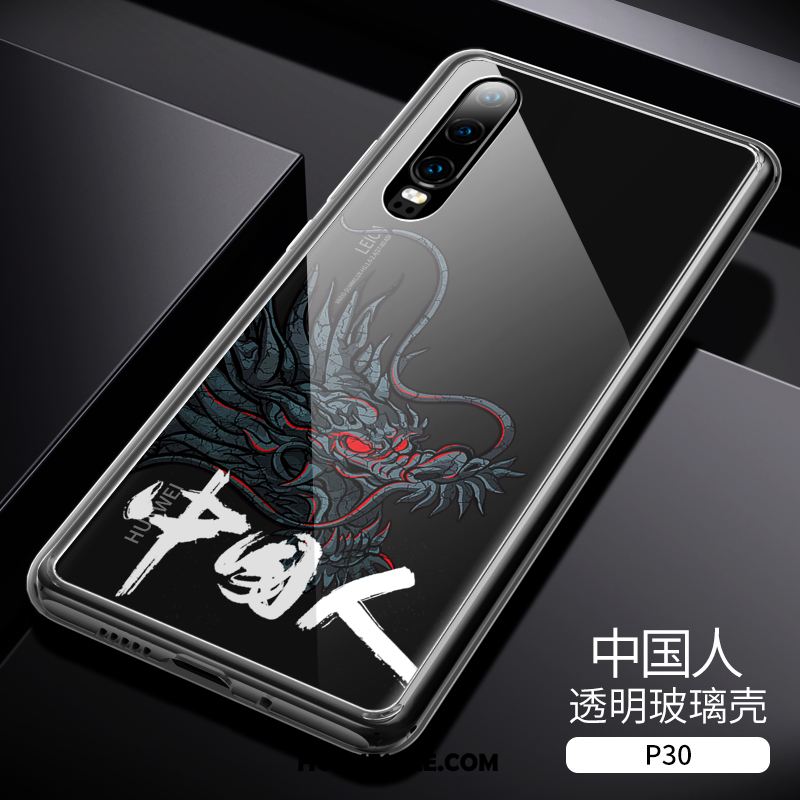 Huawei P30 Hoesje Mobiele Telefoon Doorzichtig Anti-fall Glas All Inclusive Kopen