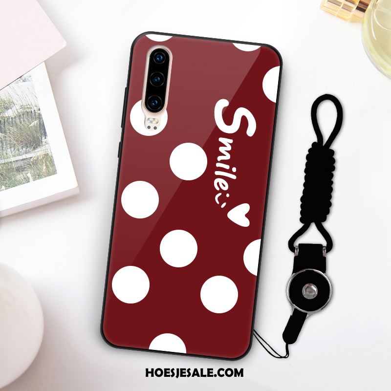 Huawei P30 Hoesje Mode Scheppend Siliconen Glas Roze Kopen