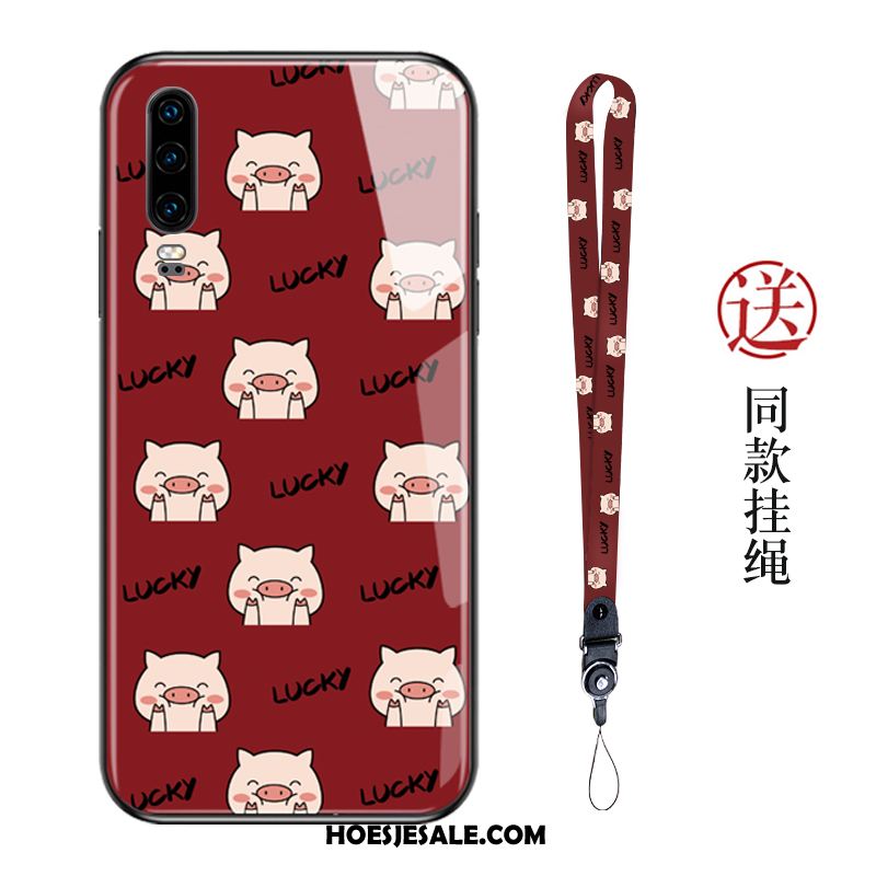 Huawei P30 Hoesje Mooie Bescherming Rood Hoes Lovers Goedkoop