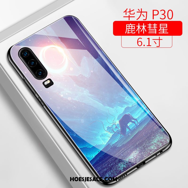 Huawei P30 Hoesje Purper All Inclusive Trendy Merk Siliconen Glas Korting