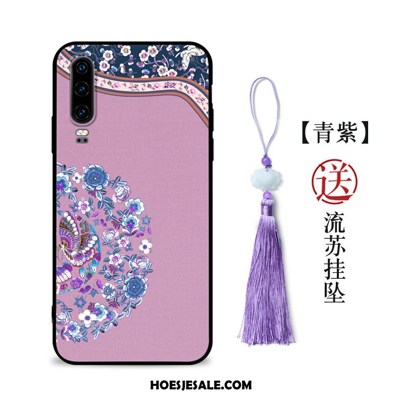 Huawei P30 Hoesje Reliëf Chinese Stijl Mobiele Telefoon Scheppend Vintage Sale