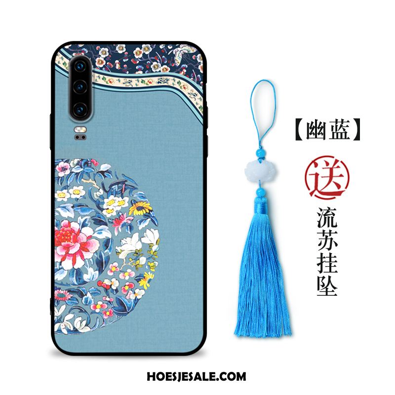 Huawei P30 Hoesje Reliëf Chinese Stijl Mobiele Telefoon Scheppend Vintage Sale