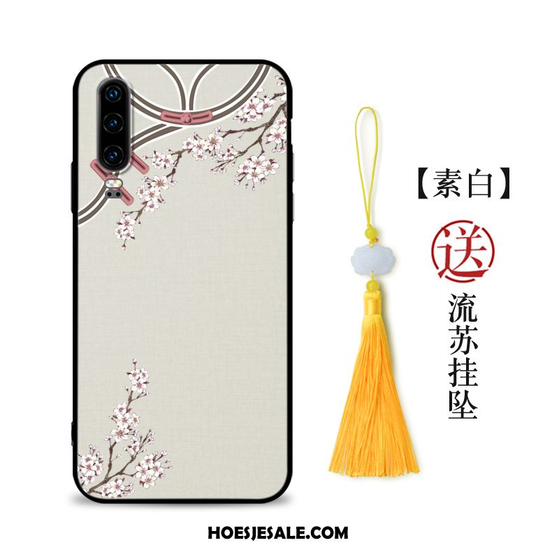 Huawei P30 Hoesje Reliëf Chinese Stijl Mobiele Telefoon Scheppend Vintage Sale