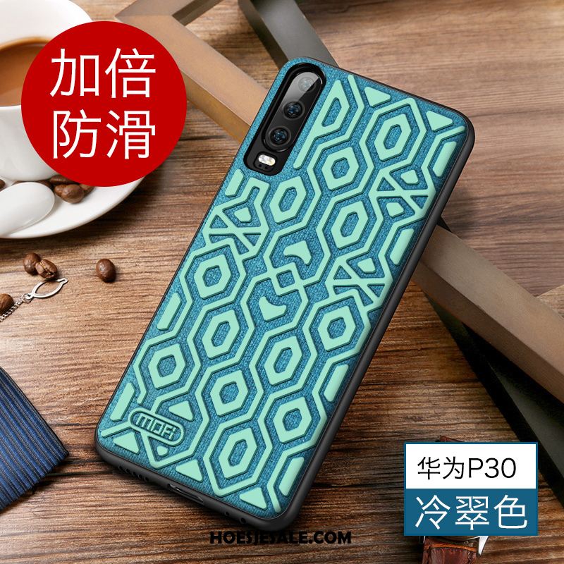 Huawei P30 Hoesje Schrobben Zwart All Inclusive Zacht Siliconen Goedkoop