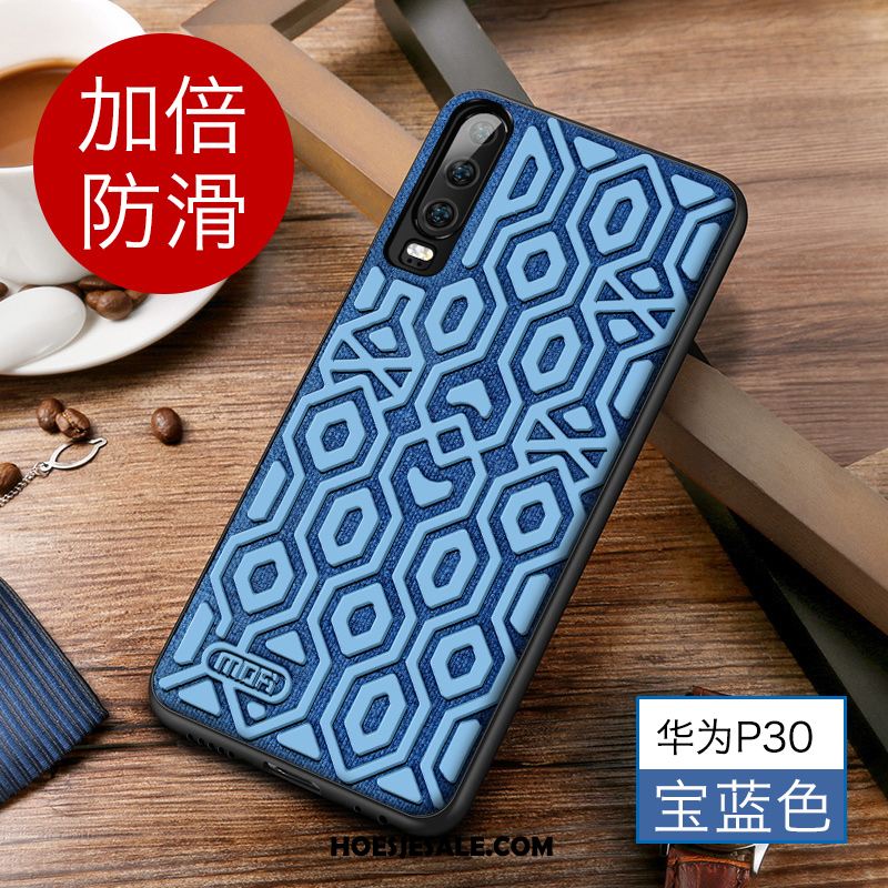 Huawei P30 Hoesje Schrobben Zwart All Inclusive Zacht Siliconen Goedkoop