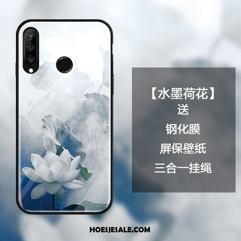 Huawei P30 Lite Hoesje Hoes Hanger Chinese Stijl Zwart Wind Korting