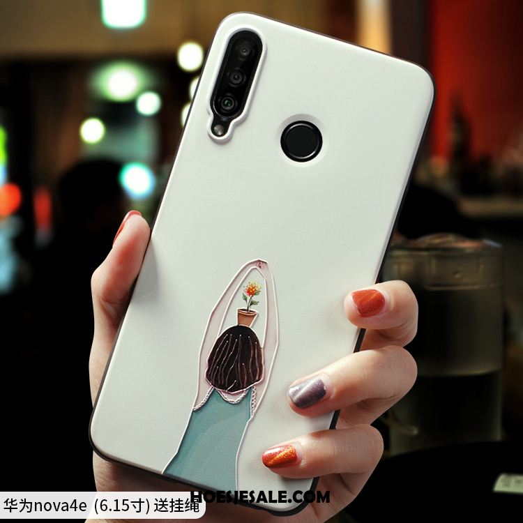 Huawei P30 Lite Hoesje Hoes Siliconen Anti-fall Wit Schrobben Kopen