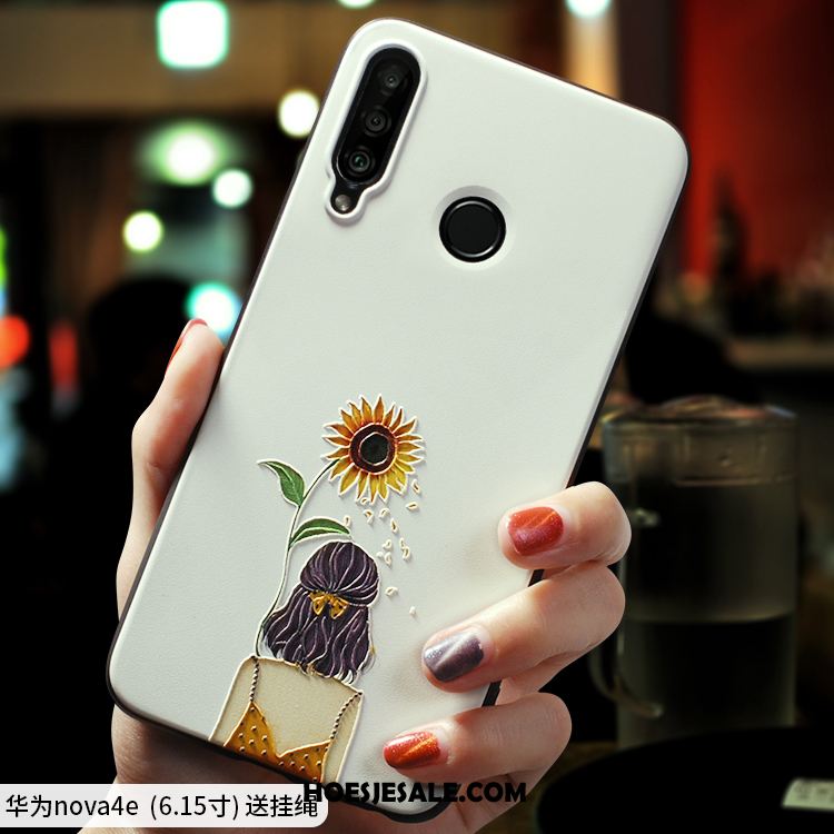 Huawei P30 Lite Hoesje Hoes Siliconen Anti-fall Wit Schrobben Kopen