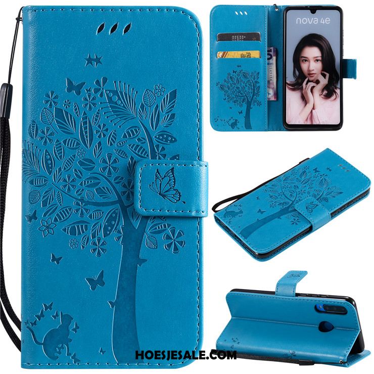 Huawei P30 Lite Hoesje Leren Etui Mobiele Telefoon Groen Clamshell Bescherming Kopen