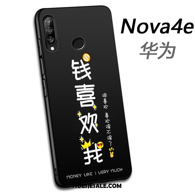 Huawei P30 Lite Hoesje Mooie Zwart Hoes Bescherming Zacht Goedkoop