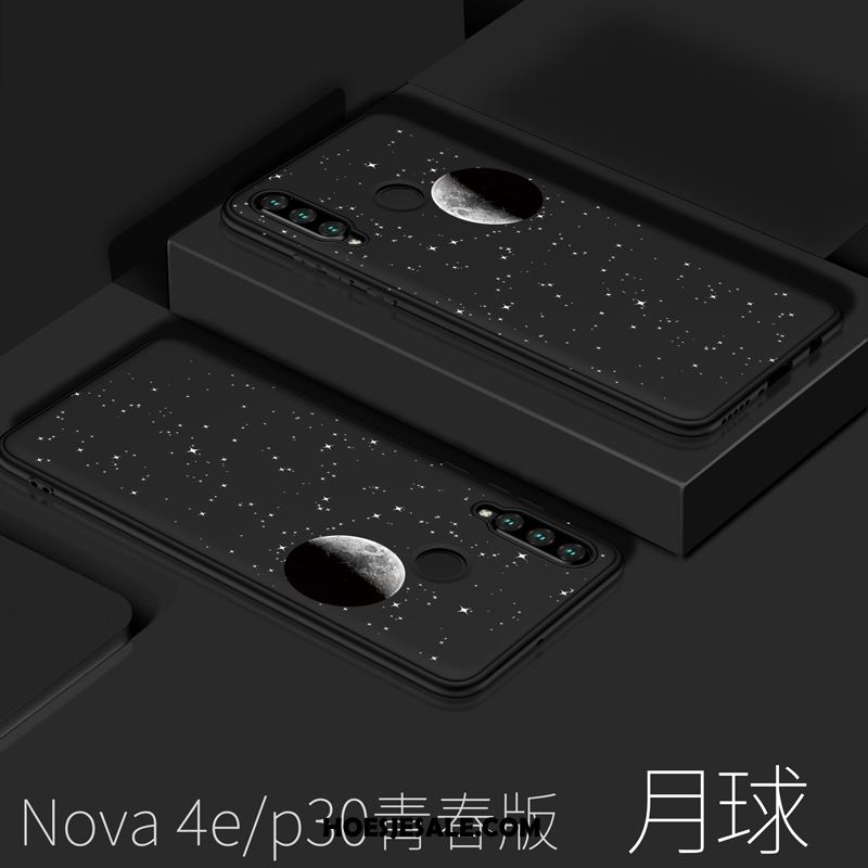 Huawei P30 Lite Hoesje Persoonlijk Siliconen Licht Zwart Bescherming Winkel
