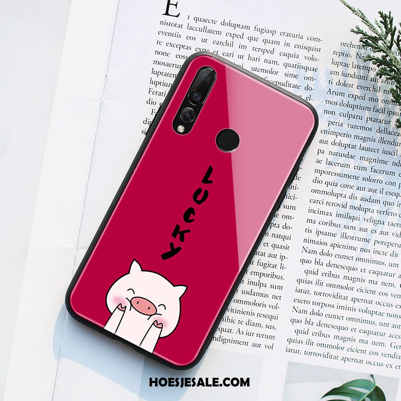 Huawei P30 Lite Hoesje Siliconen Bescherming Rood Spotprent Mooie Korting