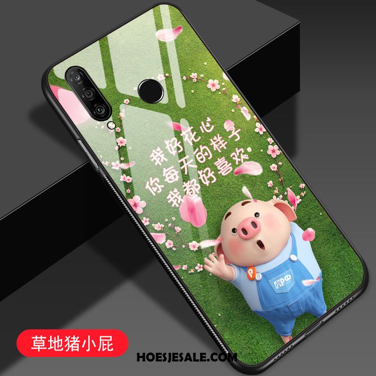 Huawei P30 Lite Hoesje Spotprent Scheppend Anti-fall Lovers Blauw Korting