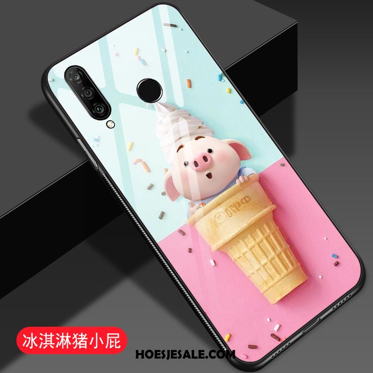 Huawei P30 Lite Hoesje Spotprent Scheppend Anti-fall Lovers Blauw Korting