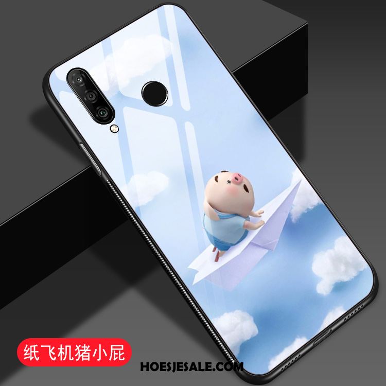 Huawei P30 Lite Hoesje Spotprent Scheppend Anti-fall Lovers Blauw Korting