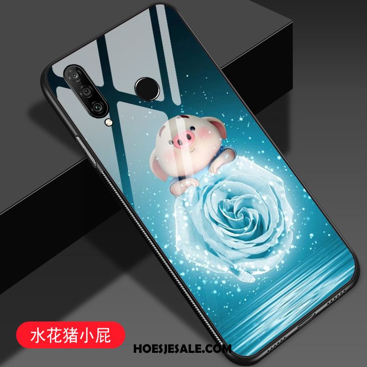 Huawei P30 Lite Hoesje Spotprent Scheppend Anti-fall Lovers Blauw Korting