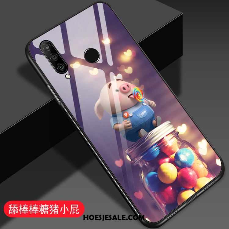 Huawei P30 Lite Hoesje Spotprent Scheppend Anti-fall Lovers Blauw Korting