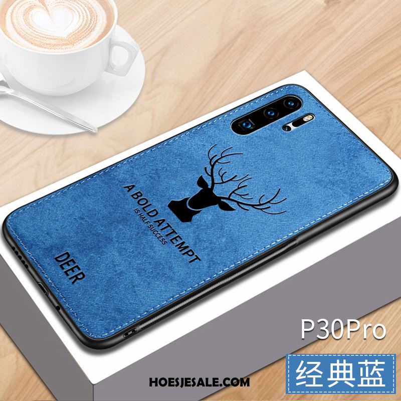 Huawei P30 Pro Hoesje All Inclusive Doek Siliconen Mobiele Telefoon Blauw Sale