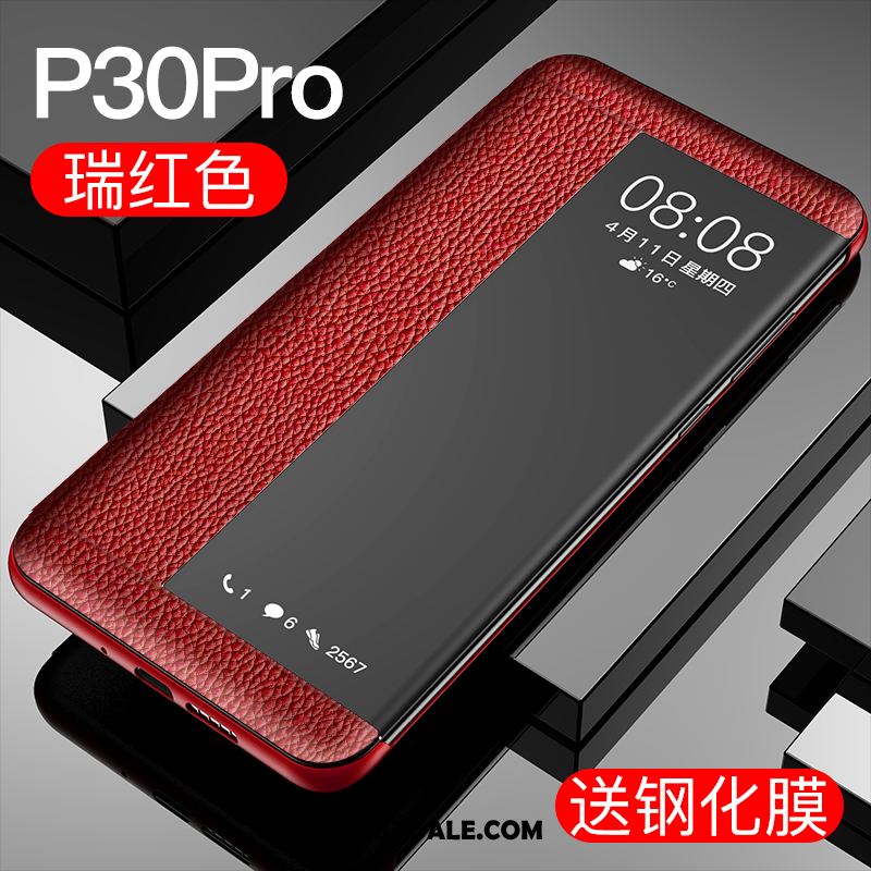 Huawei P30 Pro Hoesje Leren Etui Persoonlijk Skärmskydd Winterslaap Anti-fall Sale