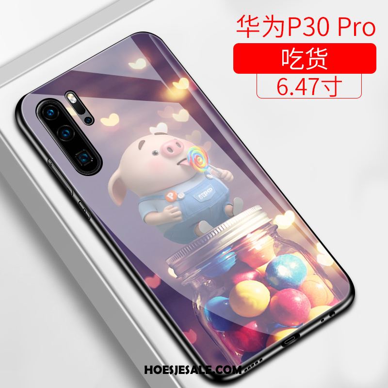 Huawei P30 Pro Hoesje Mooie Schrobben Net Red Hard Bescherming