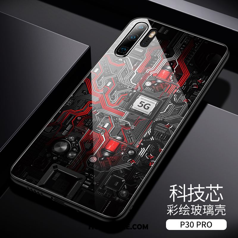 Huawei P30 Pro Hoesje Purper Bescherming Nieuw Glas Dun Winkel