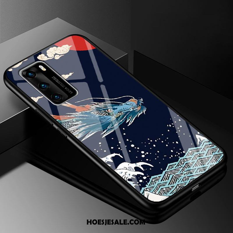 Huawei P40 Hoesje Chinese Stijl All Inclusive Vintage Zacht Zwart Korting