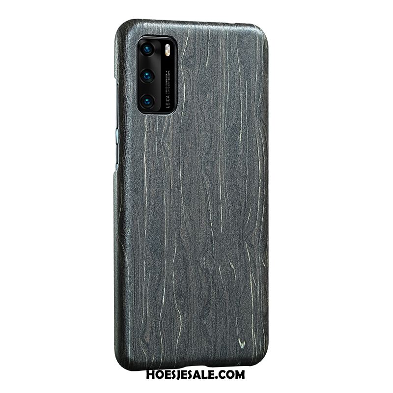 Huawei P40 Hoesje Hout Bescherming Dun Hoes Bruin Goedkoop