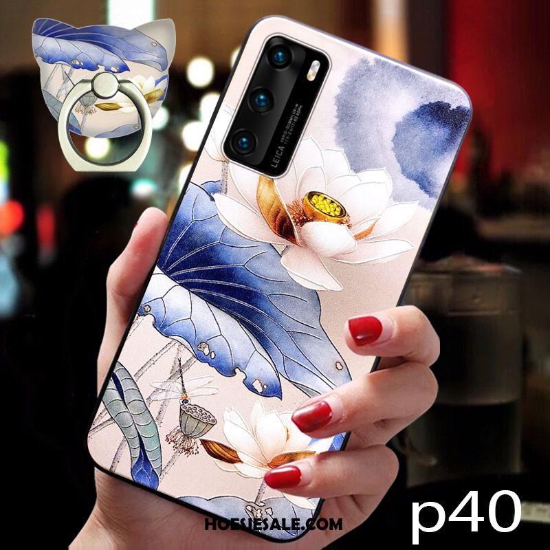 Huawei P40 Hoesje Roze Chinese Stijl Bescherming Trend Zacht Korting