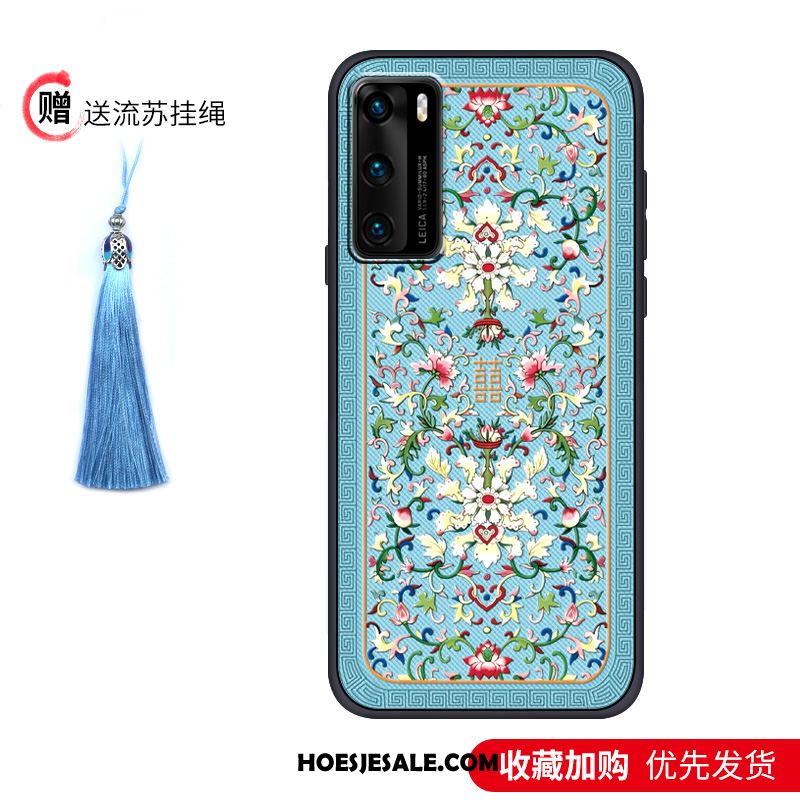 Huawei P40 Hoesje Schrobben Vintage Zacht Wind Paleis Korting