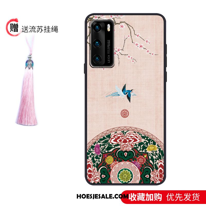 Huawei P40 Hoesje Schrobben Vintage Zacht Wind Paleis Korting