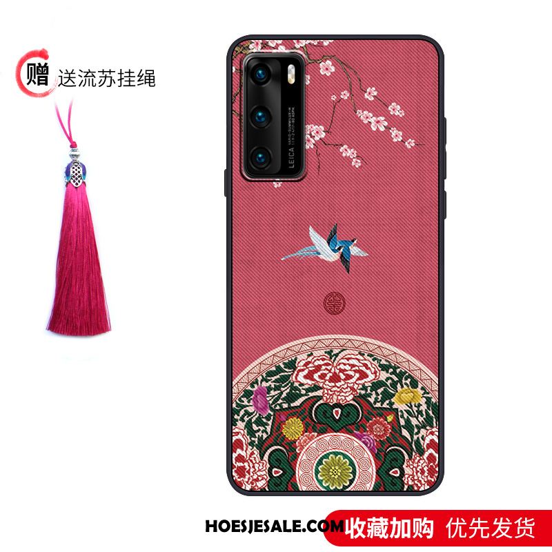 Huawei P40 Hoesje Schrobben Vintage Zacht Wind Paleis Korting