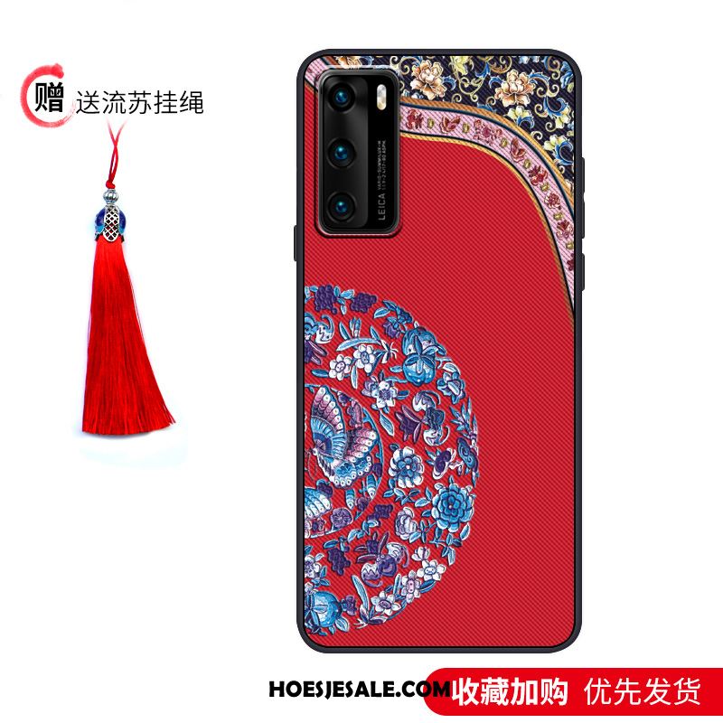 Huawei P40 Hoesje Schrobben Vintage Zacht Wind Paleis Korting