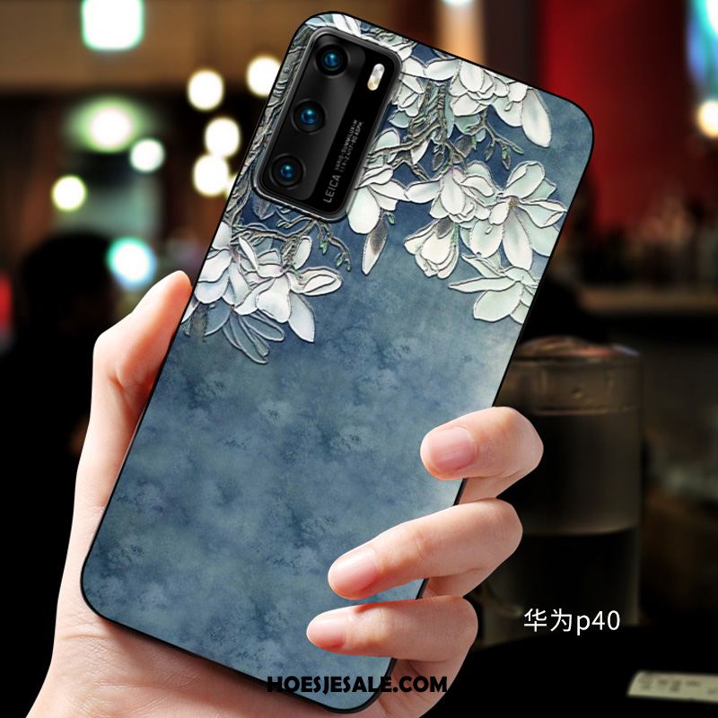 Huawei P40 Hoesje Zacht Blauw Mobiele Telefoon Reliëf Hoes Kopen