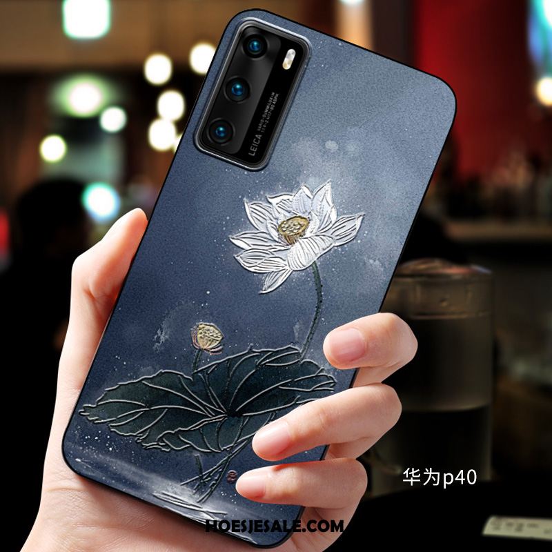 Huawei P40 Hoesje Zacht Blauw Mobiele Telefoon Reliëf Hoes Kopen